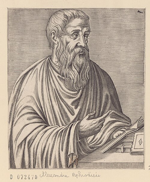 Later depiction from the Bibliothèque nationale de France portrait collection. Portrait of Alexander of Aphrodisias